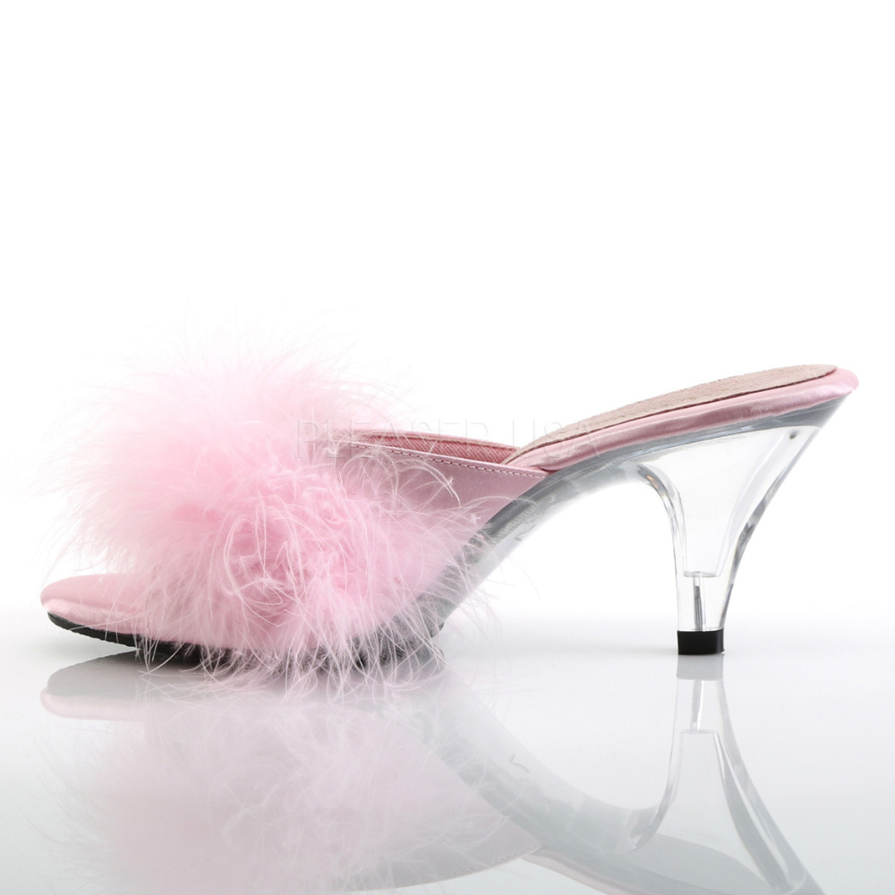 Barbiecore Barbie Fur Clear High Heel Shoes